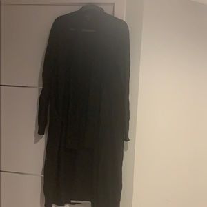 Long cardigan with tie around neck